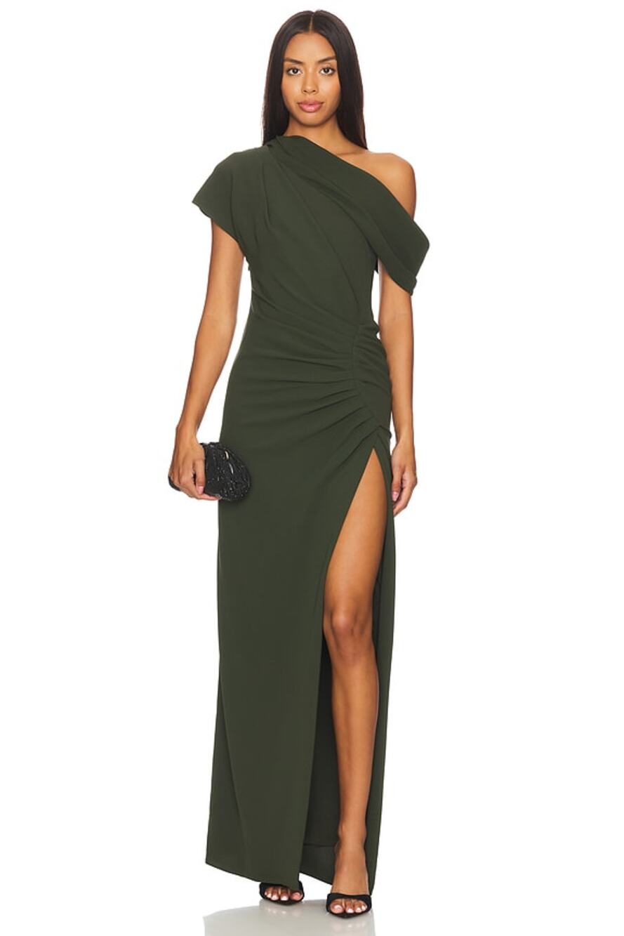 SIMKHAI by Jonathan Simkhai Kally Draped Old Money Elegant Dress Everest $825 0